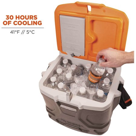 Chill-Its By Ergodyne Orange & Gray Industrial Hard Sided Cooler - 17 Quart 5170
